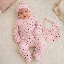 Pembe Kalp Desenli 5 Parça Bebek Hastane Çıkışı Seti
