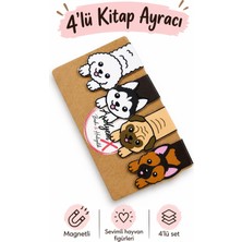 Atölyemix Kitap Ayracı Magnetli 4'lü Set Sevimli Köpek Figürü