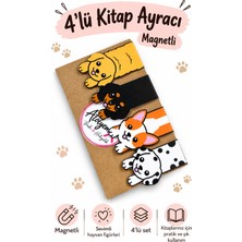 Atölyemix Kitap Ayracı Magnetli 4'lü Setsevimli Köpek Figürü