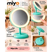 Miyo Life LED Işıklı Makyaj Aynası Dokunmatik Kontrollü Ayarlanabilir Açılı Masaüstü Ayna Mint Yeşili