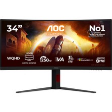 Aoc CU34G4ZCA 34″ 250Hz 0.3ms Adaptive Sync 1500R Curved Wqhd Fast Va Gaming (Oyuncu) Monitörü