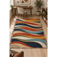 Rugs Modern Halı Auraplus Retro Modern Soyut Desenli Çok Renkli Ince Dokuma Taban Salon Halısı OZL483