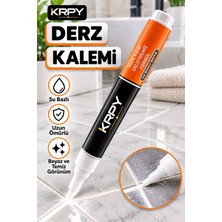 Krpy  Beyaz Derz Kalemi – Fayans ve Seramik Derz Yenileme Kalemi, Su Bazlı Boya, Derz Aralarını Beyazlatma ve Temiz Görünüm Sağlama Kalemi