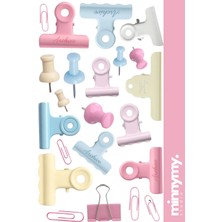 Minnymy Paper-Clip, Ataç Collection Sticker, Çıkartma, Ajanda, Günlük, Planlayıcı, Bullet Journal , Scrapbook