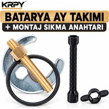 Krpy Batarya Ay Takımı + Montaj Sıkma Anahtarı Seti – Musluk ve Batarya Montaj Aparatı, Sıkma Somunu, Conta ve Profesyonel Tesisat Montaj Yardımcı Takımı