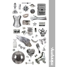 Minnymy Silver Collection Sticker, Çıkartma, Ajanda, Günlük, Planlayıcı, Bullet Journal , Scrapbook