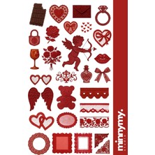 Minnymy Valentines Day Collection Vintage Sticker, Çıkartma, Ajanda, Günlük, Planlayıcı, Bullet Journal