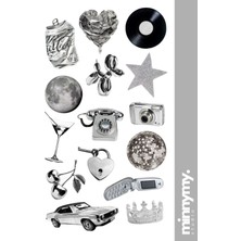 Minnymy Silver Collection Sticker, Çıkartma, Ajanda, Günlük, Planlayıcı, Bullet Journal , Scrapbook