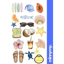 Minnymy Beach Lovers Collection Sticker, Çıkartma, Ajanda, Günlük, Planlayıcı, Bullet Journal , Scrapbook