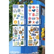 Minnymy Greece Collection Sticker, Çıkartma, Ajanda, Günlük, Planlayıcı, Bullet Journal , Pinterest