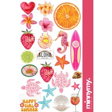 Minnymy Beach Lovers Collection Sticker, Çıkartma, Ajanda, Günlük, Planlayıcı, Bullet Journal , Scrapbook