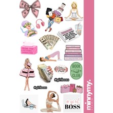 Minnymy Girl Boss Collection Sticker, Çıkartma, Ajanda, Günlük, Planlayıcı, Bullet Journal, Pinterest
