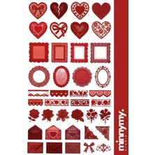 Minnymy Valentines Day Collection Vintage Sticker, Çıkartma, Ajanda, Günlük, Planlayıcı, Bullet Journal