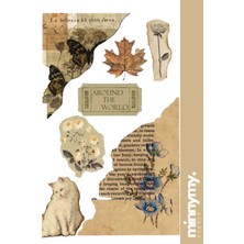 Minnymy Ephemera Collection Vintage Sticker, Çıkartma, Ajanda, Günlük, Planlayıcı, Bullet Journal