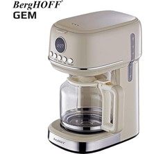 Gem Retro Filtre Kahve Makinesi – 900 W, 1, 5 L Cam Demlik | Vanilya Krem