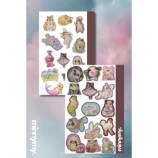 Minnymy Cute Animals Collection Sticker, Çıkartma, Ajanda, Günlük, Planlayıcı, Bullet Journal , Pinterest