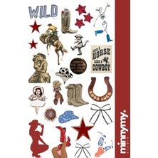 Minnymy Cowgir Lcollection Sticker, Çıkartma, Ajanda, Günlük, Planlayıcı, Bullet Journal , Scrapbook