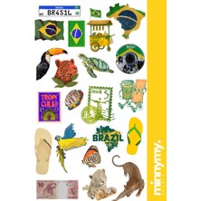 Minnymy Brazil Collection Sticker, Çıkartma, Ajanda, Günlük, Planlayıcı, Bullet Journal , Scrapbook