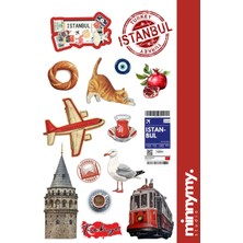 Minnymy Istanbul Collection Sticker, Çıkartma, Ajanda, Günlük, Planlayıcı, Bullet Journal , Scrapbook