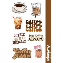 Minnymy Coffee Collection Vintage Sticker, Çıkartma, Ajanda, Günlük, Planlayıcı, Bullet Journal
