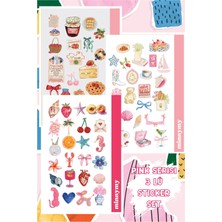 Minnymy Pink Serisi 3lü Vintage Sticker, Çıkartma, Ajanda, Günlük, Planlayıcı, Bullet Journal , Scrapbook