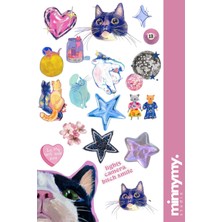 Minnymy Glam Cat Collection Sticker, Çıkartma, Ajanda, Günlük, Planlayıcı, Bullet Journal , Scrapbook