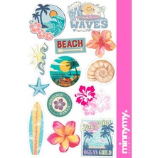 Minnymy Beach Lovers Collection Sticker, Çıkartma, Ajanda, Günlük, Planlayıcı, Bullet Journal , Scrapbook