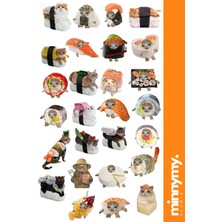 Minnymy Sushi Cat Collection Sticker, Çıkartma, Ajanda, Günlük, Planlayıcı, Bullet Journal , Scrapbook