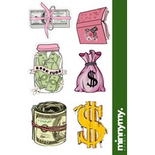 Minnymy Money Collection Sticker, Çıkartma, Ajanda, Günlük, Planlayıcı, Bullet Journal , Scrapbook