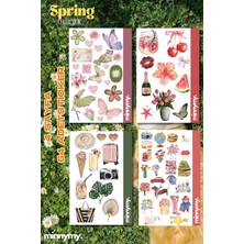 Minnymy 4lü Spring Collection Sticker, Çıkartma, Ajanda, Günlük, Planlayıcı, Bullet Journal , Pinterest