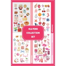 Minnymy Pink Serisi 4lü Vintage Sticker, Çıkartma, Ajanda, Günlük, Planlayıcı, Bullet Journal , Scrapbook