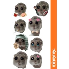 Minnymy Sad Hamster Collection Sticker, Çıkartma, Pinterest Günlük, Planlayıcı, Bullet Journal,pinterest