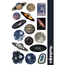 Minnymy Space Collection Sticker, Çıkartma, Ajanda, Günlük, Planlayıcı, Bullet Journal , Scrapbook