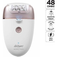 Sateen Touch Şarjlı Epilasyon Seti, 48 Cımbızlı Başlık, 2 Farklı Hız Ayarı, LED Işık Sistemi