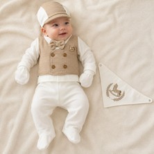 Baby Zuhu Bej Papyonlu At Işlemeli Erkek Bebek Hastane Çıkışı Seti