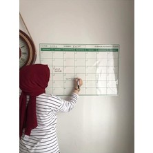 Kağıt Aylık Planlayıcı Takvim Akıllı Tahta Yazı Tahtası + Kalem Duvara Cama Tahtaya Uygulanır