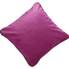 Ju Yaratıcı Tasarım Biyeli Kırlent Yastık Kılıfı Lila Rengi 50X50