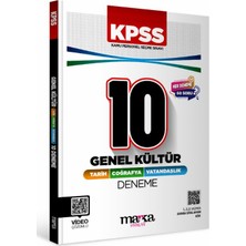 Marka Yayınları Kpss Genel Kültür 10'lu Deneme Tamamı Video Çözümlü (Vatandaşlık - Coğrafya - Tarih)