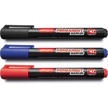 Permanent Marker Kalem – Kesik Uç (Chisel Tip) – Alkol Bazlı Kalıcı Keçeli Kalem – Cam, Plastik, Metal, Ahşap Için – Siyah/kırmızı/mavi (Kırmızı)