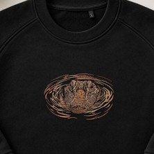 Timsah Bataklık Vahşi Yaşam Nakışlı Bisiklet Yaka Sweatshirt Unisex