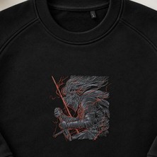 Şimşekli Ronin Samuray Kurukafa Nakışlı Bisiklet Yaka Sweatshirt Unisex