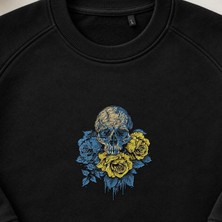 Memento Mori Gotik Nakışlı Bisiklet Yaka Sweatshirt Unisex