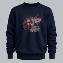 Asta Black Clover Anime Nakışlı Bisiklet Yaka Sweatshirt Unisex