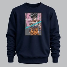 Goku Dragon Ball Anime Nakışlı Bisiklet Yaka Sweatshirt Unisex