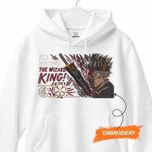 Asta Wizard King Black Clover Anime Nakışlı Kapüşonlu Sweatshirt Unisex Hoodie
