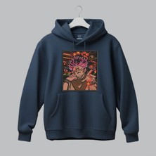 Ryomen Sukuna Jujutsu Kaisen Anime Nakışlı Kapüşonlu Sweatshirt Unisex Hoodie