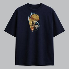 Zenitsu Agatsuma Demon Slayer Anime Nakışlı Tişört Unisex %100 Pamuk