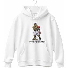 Power In Every Punch Boks Nakışlı Kapüşonlu Sweatshirt Unisex Hoodie
