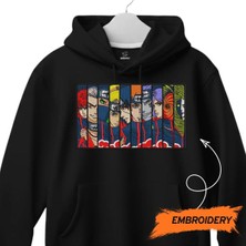 Akatsuki Naruto Anime Nakışlı Kapüşonlu Sweatshirt Unisex Hoodie