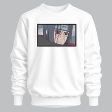 Itachi Uchiha Naruto Anime Çerçeveli Nakışlı Bisiklet Yaka Sweatshirt Unisex